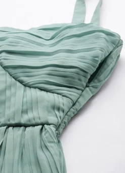 Green Pleated Georgette Gown N Embroidered Jacket Party Wear -Mahra Clothing Shop Green Pleated Georgette Gown N Embroidered Jacket IWBS02304092 rrc3