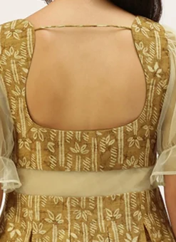 Green Printed Art Silk Dress After Six Wear -Mahra Clothing Shop Green Printed Art Silk Dress DRBS02208474 rrc2