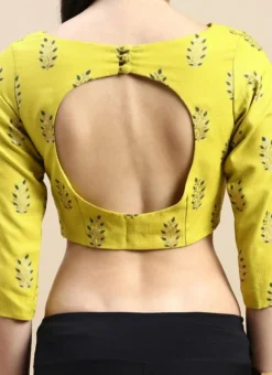 Green Printed Cotton Blouse Festive Wear -Mahra Clothing Shop Green Printed Cotton Blouse BLBS02303848 rrc2