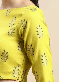 Green Printed Cotton Blouse Festive Wear -Mahra Clothing Shop Green Printed Cotton Blouse BLBS02303848 rrc3