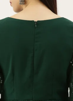 Green Sequin Embroidered Kurti Festive Wear -Mahra Clothing Shop Green Sequin Embroidered Kurti KRBS02307705 rrc2