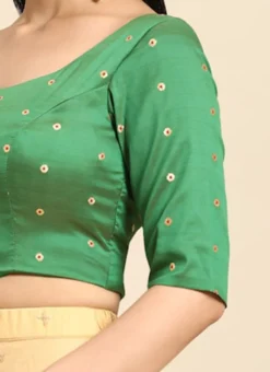 Green Taffeta Blouse Festive Wear -Mahra Clothing Shop Green Taffeta Blouse BLBS02303768 rrc3