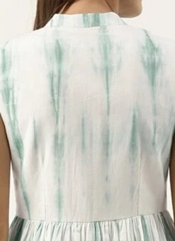 Green Tie N Dye Gathered Flare Dress After Six Wear -Mahra Clothing Shop Green Tie N Dye Gathered Flare Dress DRBS02202350 rrc2