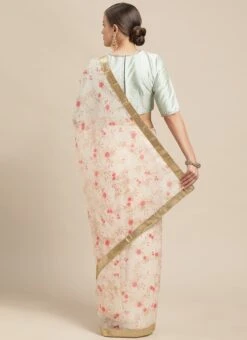 Teen Girls Green And Off White Floral Organza Saree Festive Wear 7 Teen Girls Green And Off White Floral Organza Saree Festive Wear -Mahra Clothing Shop Green and Off White Floral Organza Saree SABS02201274 b