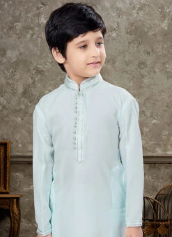 Grey Art Silk Kids Boys Kurta Pyjama Party Wear -Mahra Clothing Shop Grey Art Silk Kids Boys Kurta Pyjama KDBMSGR758 b