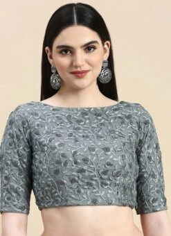 Grey Embroidered Net Blouse With Keyhole Festive Wear 10 Grey Embroidered Net Blouse With Keyhole Festive Wear -Mahra Clothing Shop Grey Embroidered Net Blouse With Keyhole BLBS02210828 u