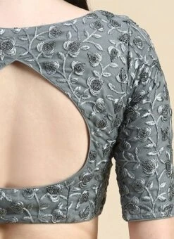 Grey Embroidered Net Blouse With Keyhole Festive Wear 15 Grey Embroidered Net Blouse With Keyhole Festive Wear -Mahra Clothing Shop Grey Embroidered Net Blouse With Keyhole BLBS02210828 rrc4