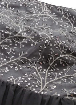 Grey Embroidered Net Tiered Gown Festive Wear -Mahra Clothing Shop Grey Embroidered Net Tiered Gown IWBS02108661 rrc1