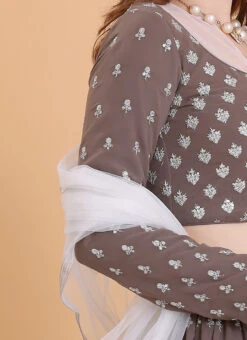 Grey Georgette Embroidered Lehenga Set Festive Wear 14 Grey Georgette Embroidered Lehenga Set Festive Wear -Mahra Clothing Shop Grey Georgette Embroidered Lehenga Set GHBS02302555 rrc3