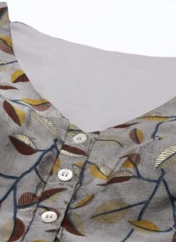 Grey Modal Silk Printed A Line Dress After Six Wear -Mahra Clothing Shop Grey Modal Silk Printed A Line Dress DRBS02105419 rrc1