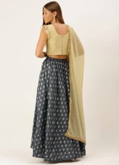 Teen Girls Grey N Beige Ruffled Arm Lehenga Set Festive Wear -Mahra Clothing Shop Grey N Beige Ruffled Arm Lehenga Set GHBS02110962 b