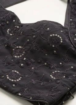 Grey N Black Embroidered Lehenga Set After Six Wear 12 Grey N Black Embroidered Lehenga Set After Six Wear -Mahra Clothing Shop Grey N Pink Embroidered Lehenga With Cape GHBS02211191 rrc1 2