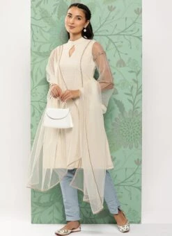 Bottom From Grey N White Sequin Embroidered Straight Pant Suit After Six Wear -Mahra Clothing Shop Grey N White Sequin Embroidered Straight Pant Suit SLBS02302146 u 1