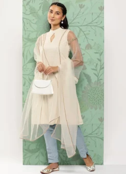 Top From Grey N White Sequin Embroidered Straight Pant Suit After Six Wear -Mahra Clothing Shop Grey N White Sequin Embroidered Straight Pant Suit SLBS02302146 u 2