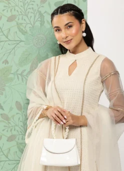 Top From Grey N White Sequin Embroidered Straight Pant Suit After Six Wear -Mahra Clothing Shop Grey N White Sequin Embroidered Straight Pant Suit SLBS02302146 rrc1 2