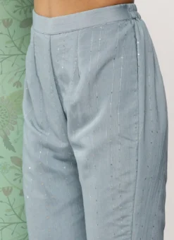 Top From Grey N White Sequin Embroidered Straight Pant Suit After Six Wear -Mahra Clothing Shop Grey N White Sequin Embroidered Straight Pant Suit SLBS02302146 rrc3 2