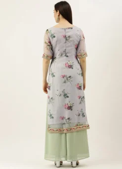 Grey Printed Organza Calf Length Top Festive Wear 11 Grey Printed Organza Calf Length Top Festive Wear -Mahra Clothing Shop Grey Printed Organza Calf Length Top KRBS02307704 b