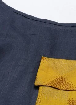 Grey Rayon N Mustard Printed Boat Neck Dress Party Wear -Mahra Clothing Shop Grey Rayon N Mustard Printed Boat Neck Dress DRBS02105392 rrc1