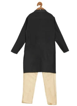 Kids Boys Blue N Beige Cowl Kurta Aligarhi Pant Set -Mahra Clothing Shop Kids Boys Blue N Beige Cowl Kurta Aligarhi Pant Set KDBKPBS02007362 b