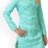 Kids Boys Turquoise N Beige Kurta N Pant Set