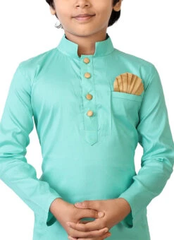 Kids Boys Turquoise N Beige Kurta N Pant Set -Mahra Clothing Shop Kids Boys Turquoise N Beige Kurta N Pant Set KDBKPBS02008723 rrc1