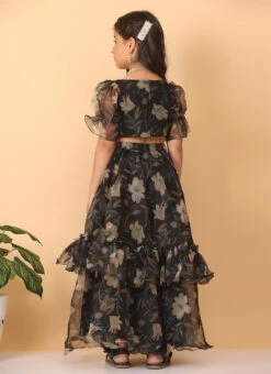 Skirt From Kids Girls Black Organza Printed Co Ords Set After Six Wear 9 Skirt From Kids Girls Black Organza Printed Co Ords Set After Six Wear -Mahra Clothing Shop Kids Girls Black Organza Printed Co Ords Set KDGIWBS02302275 b
