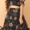 Skirt From Kids Girls Black Organza Printed Co Ords Set After Six Wear