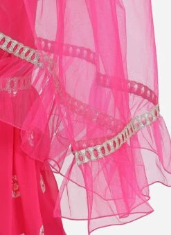 Bottom From Kids Girls Dark Pink Georgette Embroidered Gharara Suit Set After Six Wear -Mahra Clothing Shop Kids Girls Dark Pink Georgette Embroidered Gharara Suit Set KDGSLBS02212480 rrc3 1