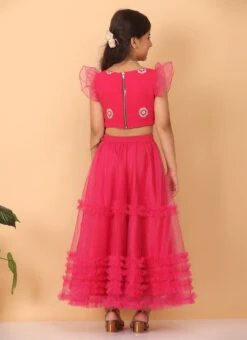 Skirt From Kids Girls Dark Pink Georgette Embroidered Skirt Set After Six Wear 9 Skirt From Kids Girls Dark Pink Georgette Embroidered Skirt Set After Six Wear -Mahra Clothing Shop Kids Girls Dark Pink Georgette Embroidered Skirt Set KDGIWBS02301694 b