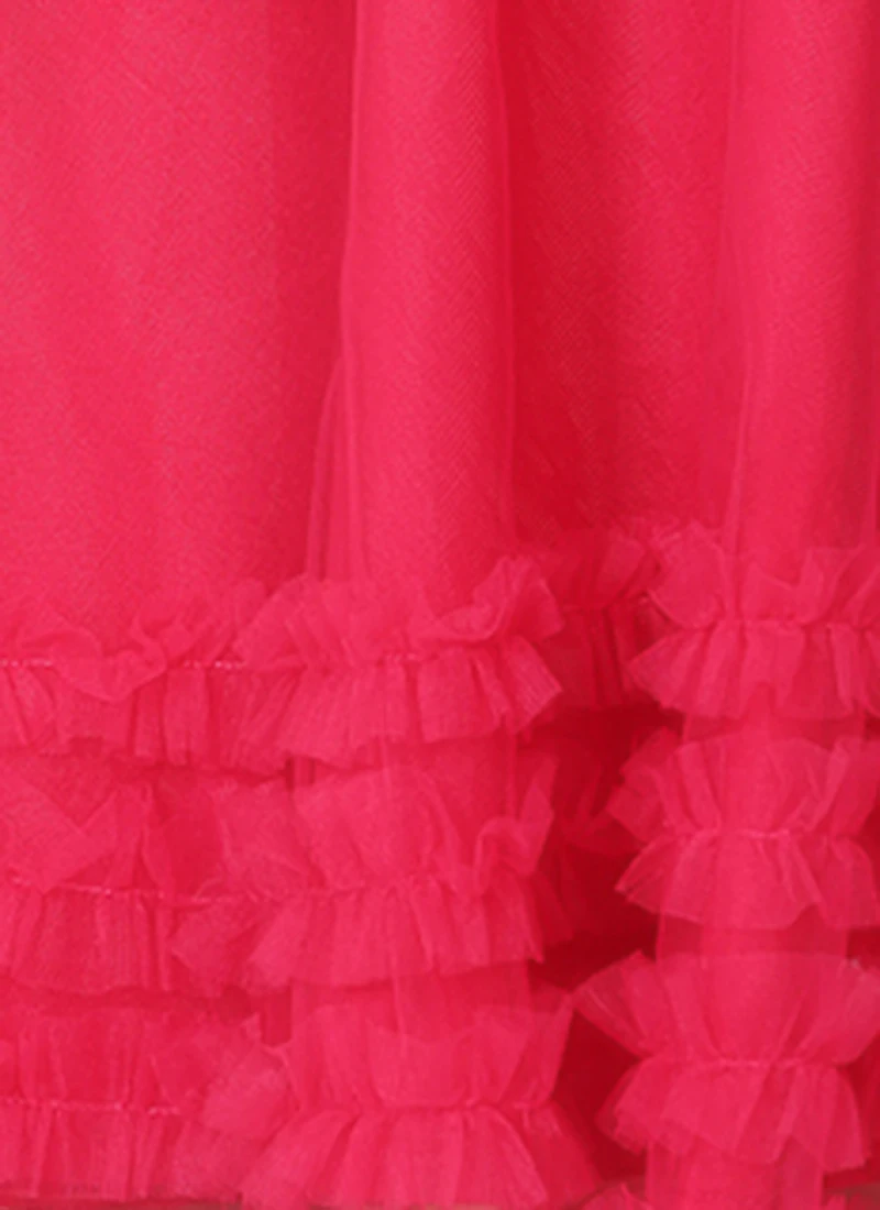 Skirt From Kids Girls Dark Pink Georgette Embroidered Skirt Set After Six Wear 7 Skirt From Kids Girls Dark Pink Georgette Embroidered Skirt Set After Six Wear - Image 7