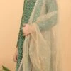 Dupatta From Kids Girls Green Bandhani Printed Rayon Gown With Dupatta Set After Six Wear