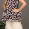 Bottom From Kids Girls Dark Wine Muslin Sequins N Off White Sharara Set After Six Wear