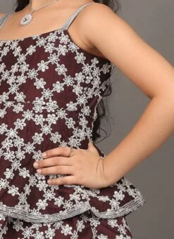 Bottom From Kids Girls Dark Wine Muslin Sequins N Off White Sharara Set After Six Wear 12 Bottom From Kids Girls Dark Wine Muslin Sequins N Off White Sharara Set After Six Wear -Mahra Clothing Shop Kids Girls Green Cotton Sequins N Pink Sharara Set KDGSLBS02212541 rrc3 1