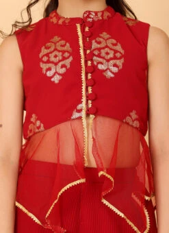 Bottom From Kids Girls Maroon N White Georgette Sequins Palazzo Set After Six Wear -Mahra Clothing Shop Kids Girls Maroon N White Georgette Sequins Palazzo Set KDGIWBS02301027 rrc1