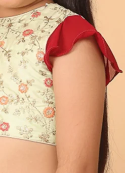 Dupatta From Kids Girls Mint Green N Maroon Embroidered Lehenga After Six Wear -Mahra Clothing Shop Kids Girls Mint Green N Maroon Embroidered Lehenga KDGGHBS02303605 rrc3