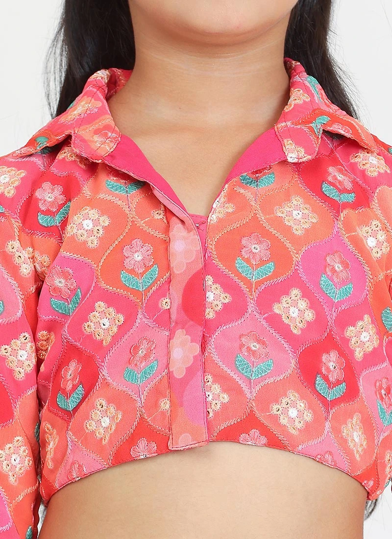 Skirt From Kids Girls Multicolored Embroidery Collar Neck Blouse N Skirt After Six Wear 4 Skirt From Kids Girls Multicolored Embroidery Collar Neck Blouse N Skirt After Six Wear - Image 4