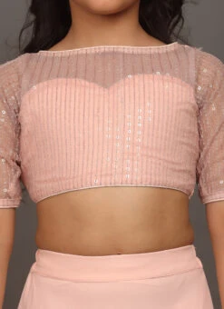 Skirt From Kids Girls Pink N Peach Embroidered Crop Top N Skirt After Six Wear -Mahra Clothing Shop Kids Girls Pink N Peach Embroidered Crop Top N Skirt KDGIWBS02303724 rrc1