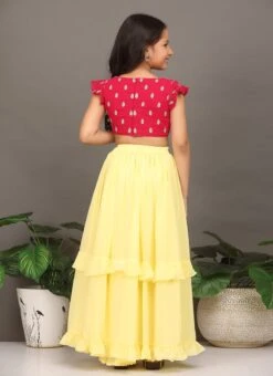 Dupatta From Kids Girls Pink N Yellow Embroidered Ruffles Lehenga Set After Six Wear 9 Dupatta From Kids Girls Pink N Yellow Embroidered Ruffles Lehenga Set After Six Wear -Mahra Clothing Shop Kids Girls Pink N Yellow Embroidered Ruffles Lehenga Set KDGGHBS02303712 b 1