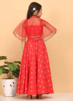 Skirt From Kids Girls Red Jacquard Crop Top N Skirt With Cape After Six Wear 9 Skirt From Kids Girls Red Jacquard Crop Top N Skirt With Cape After Six Wear -Mahra Clothing Shop Kids Girls Red Jacquard Crop Top N Skirt With Cape KDGIWBS02301050 b