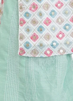 Jacket From Kids Girls White Jacket N Pista Green Embroidered Palazzo Set -Mahra Clothing Shop Kids Girls White Jacket N Pista Green Embroidered Palazzo Set KDGIWBS02211157 rrc3 1