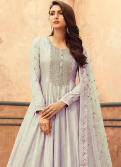 Lavender Dola Silk Embroidered N Stones Anarkali Suit Party Wear -Mahra Clothing Shop Lavender Dola Silk Embroidered N Stones Anarkali Suit SLSLI130314064 b