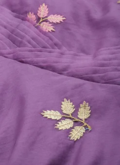 Lavender Embroidered Organza One Shoulder Gown Party Wear -Mahra Clothing Shop Lavender Embroidered Organza One Shoulder Gown IWBS02308839 rrc1