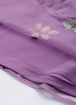 Lavender Embroidered Organza One Shoulder Gown Party Wear -Mahra Clothing Shop Lavender Embroidered Organza One Shoulder Gown IWBS02308839 rrc2