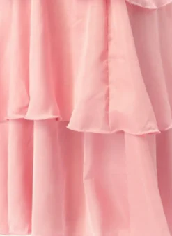 White Embroidered Net N Pink Satin Dress Party Wear -Mahra Clothing Shop Light Beige Embroidered Net N Pink Satin Dress DRBS02302457 rrc4 1