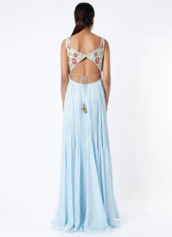 Light Blue Georgette Embroidered Anarkali Suit Wedding Wear -Mahra Clothing Shop Light Blue Georgette Embroidered Anarkali Suit SLDVC155 b