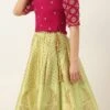 Teen Girls Light Green N Pink Georgette Lehenga Set Festive Wear