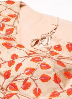 Light Peach Embroidered Chiffon Blouse Festive Wear -Mahra Clothing Shop Light Peach Embroidered Chiffon Blouse BLBS02301948 rrc1