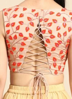 Light Peach Embroidered Chiffon Blouse Festive Wear -Mahra Clothing Shop Light Peach Embroidered Chiffon Blouse BLBS02301948 rrc2