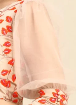 Light Peach Embroidered Chiffon Blouse Party Wear -Mahra Clothing Shop Light Peach Embroidered Chiffon Blouse BLBS02301968 rrc3
