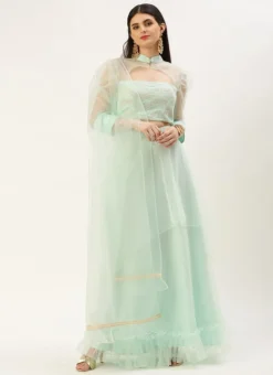 Teen Girls Light Sea Green Embroidered N Sky Blue Lehenga Set Wedding Wear -Mahra Clothing Shop Light Sea Green Embroidered N Sky Blue Lehenga Set GHBS02212517 u